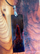 Load image into Gallery viewer, Bog Yew & Twilight Ember Resin Pendant