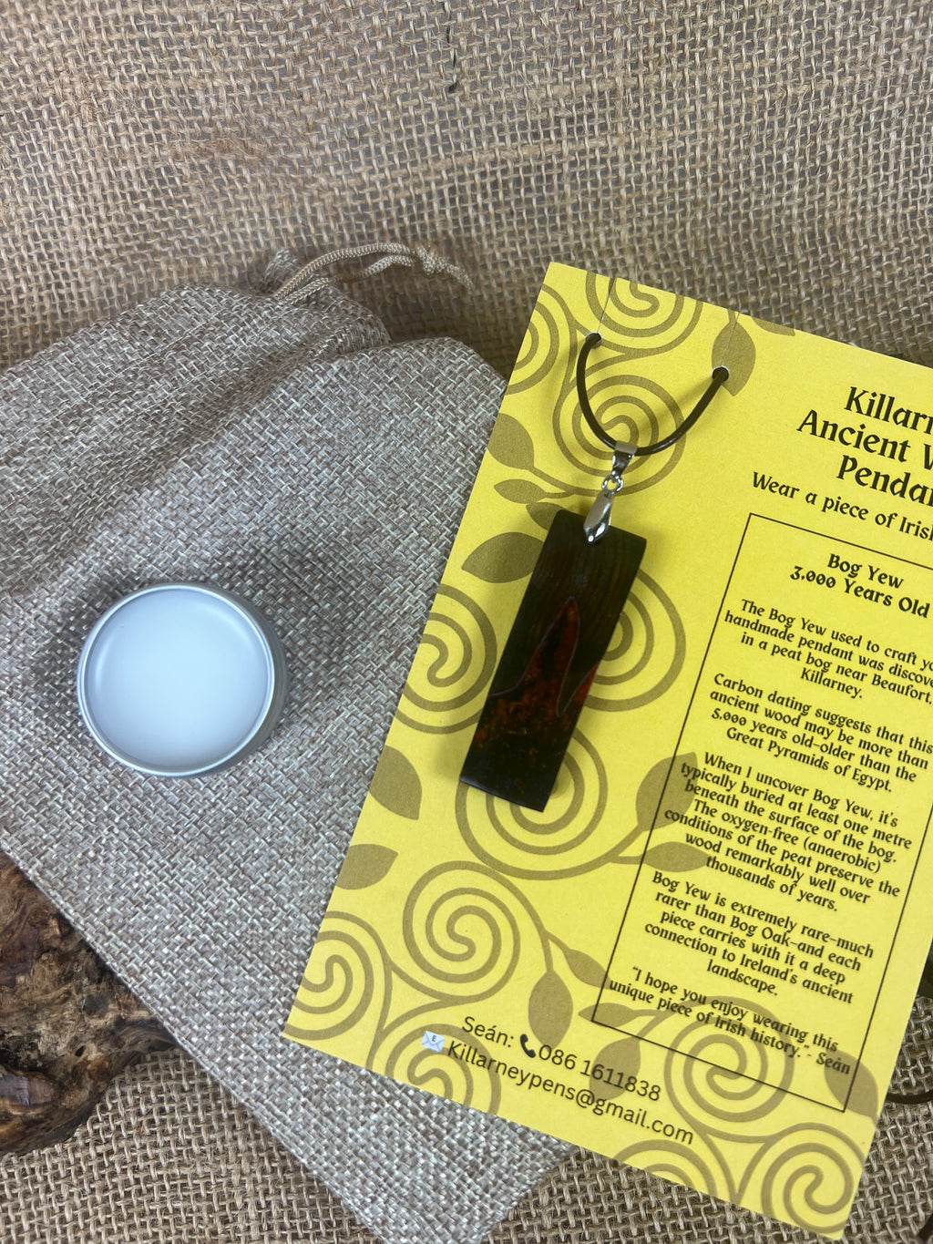 Bog Yew & Twilight Ember Resin Pendant