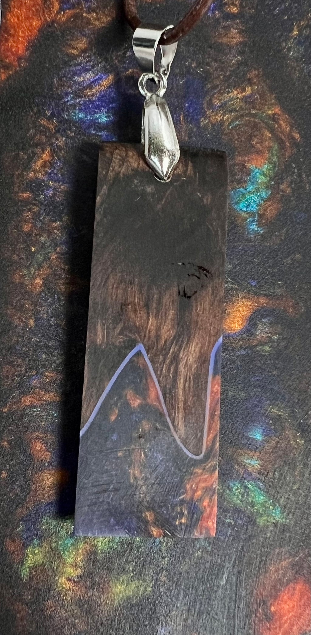 Bog Yew & Twilight Ember Resin Pendant