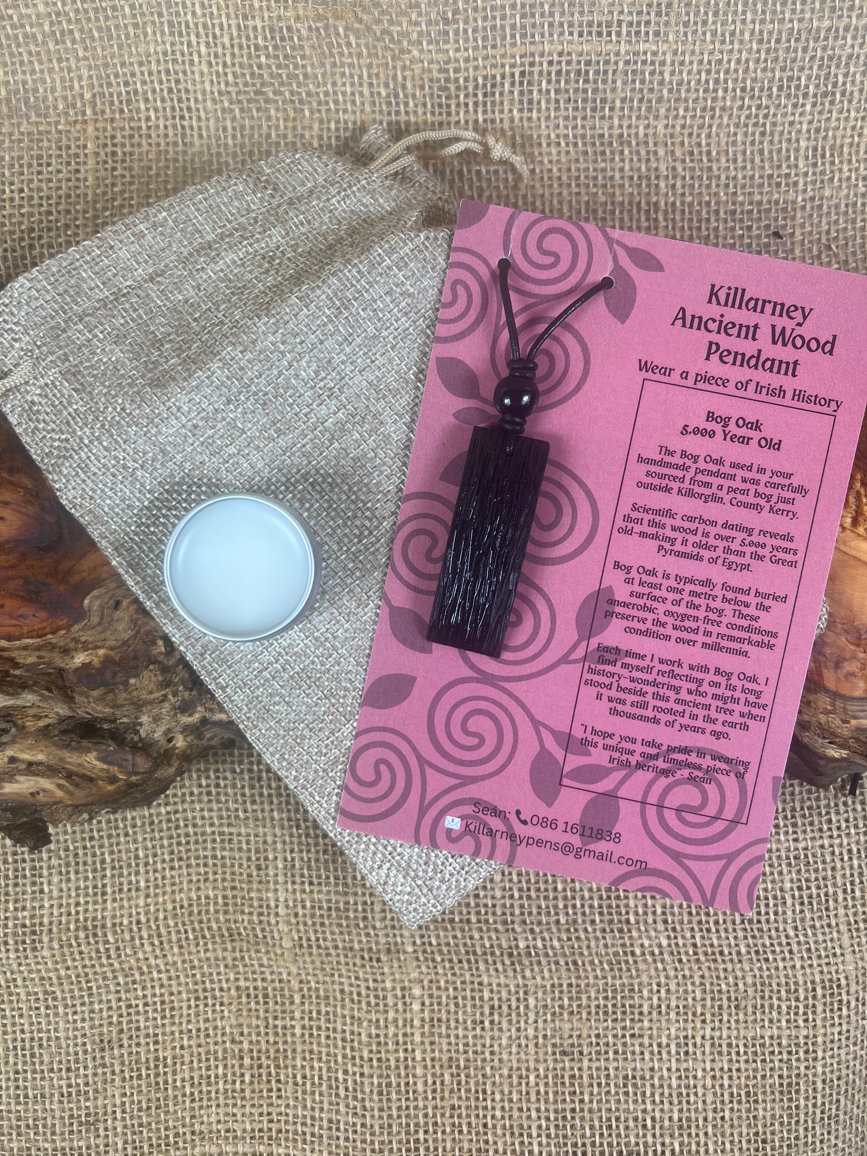 5,000 Year Old Bog Oak Pendant