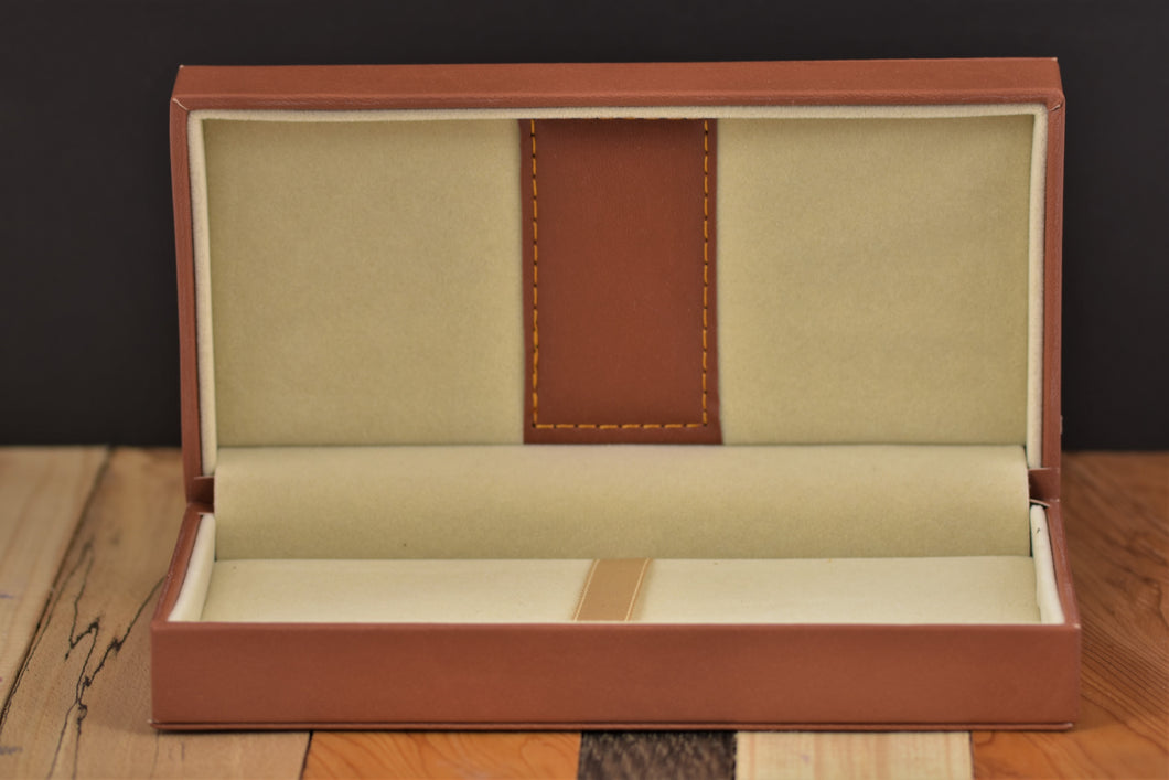 Luxury Tan Leatherette Pen Box