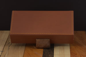 Luxury Tan Leatherette Pen Box