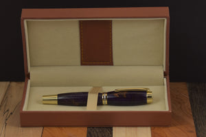 Luxury Tan Leatherette Pen Box